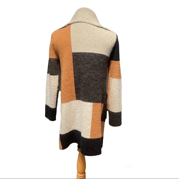 Max Studio Colorblock Patchwork Long Open Cardigan - Picture 5 of 8